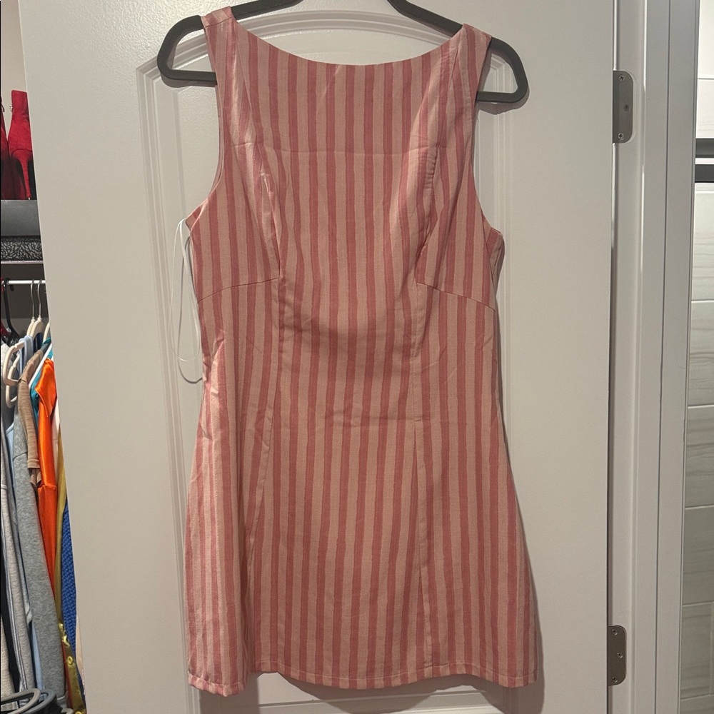 MUST GO THIS WEEK 🔥Hello Molly Pink and Cream Striped Midi Dress